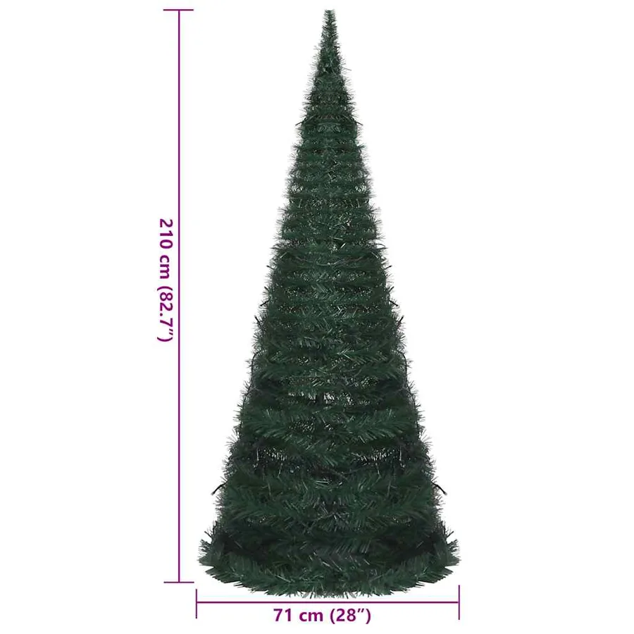 Sapin de Noël artificiel pré-éclairé avec guirlandes vert 210cm - 10