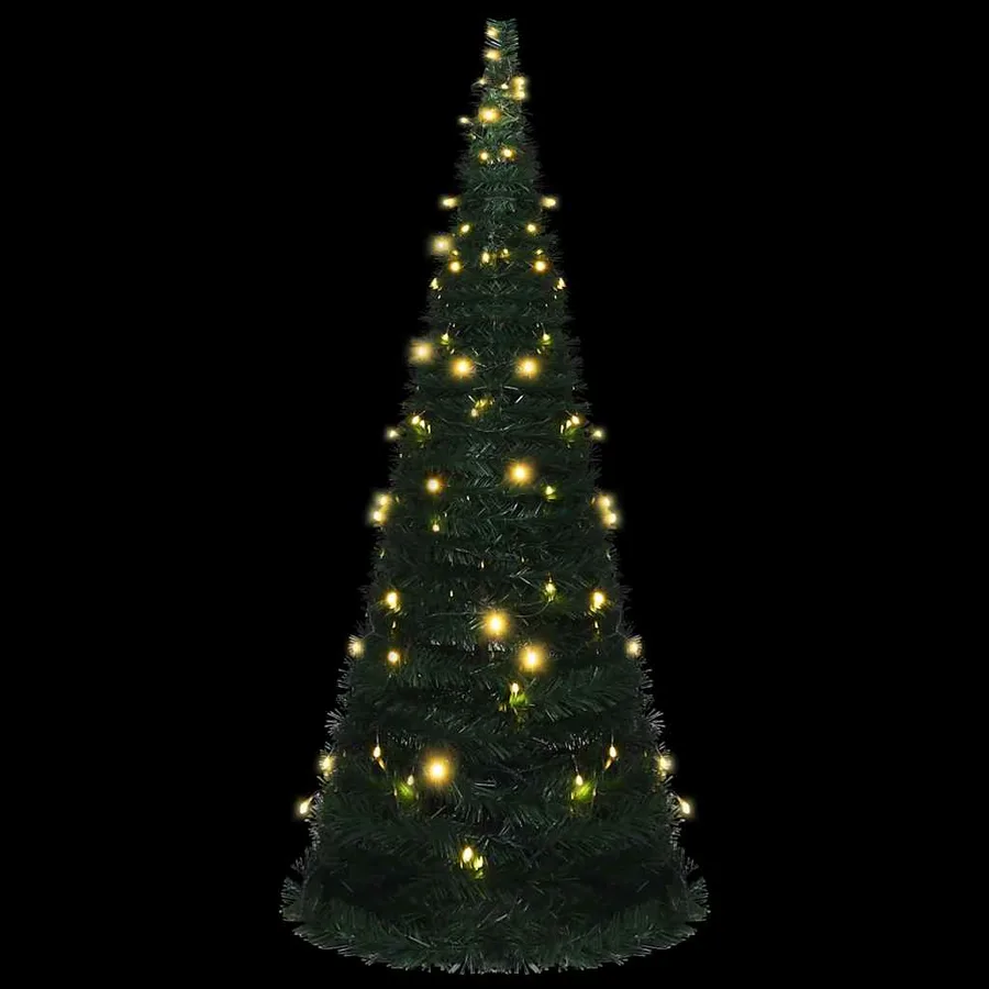Sapin de Noël artificiel pré-éclairé avec guirlandes vert 210cm - 3