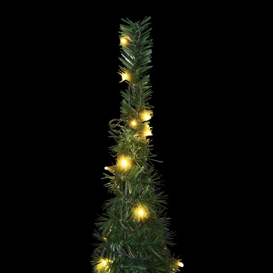 Sapin de Noël artificiel pré-éclairé avec guirlandes vert 210cm - 4