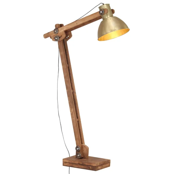 Lampadaire Laiton Bois de manguier massif E27