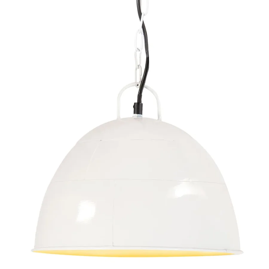 Lampe suspendue industrielle vintage 25 W Blanc Rond 31 cm E27