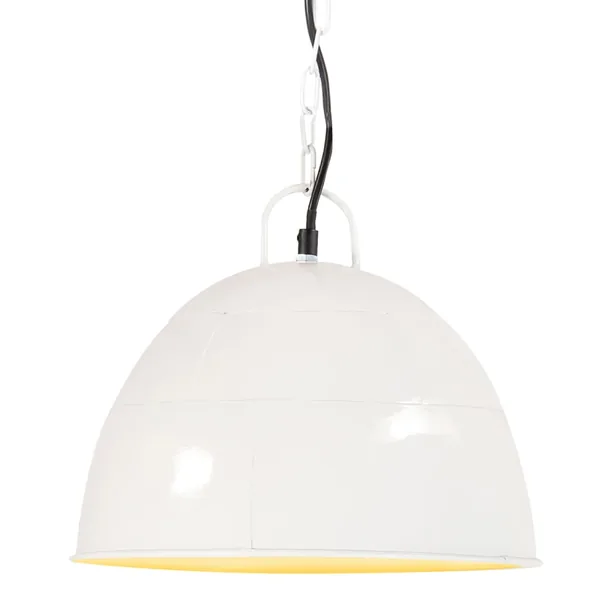 Lampe suspendue industrielle vintage 25 W Blanc Rond 31 cm E27