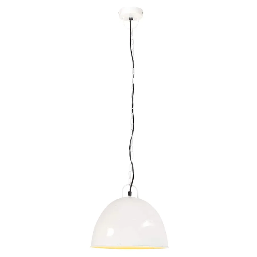 Lampe suspendue industrielle vintage 25 W Blanc Rond 31 cm E27 - 2