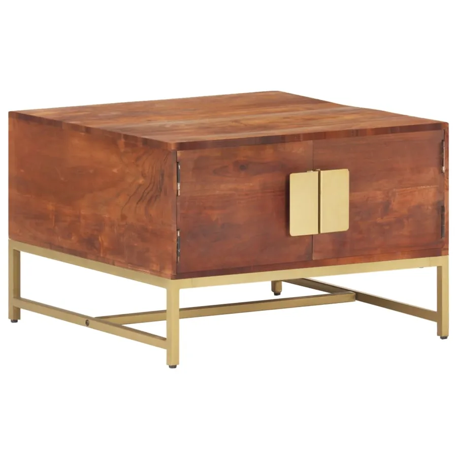 Table basse Marron miel 67x67x45 cm Bois solide d'acacia - 10