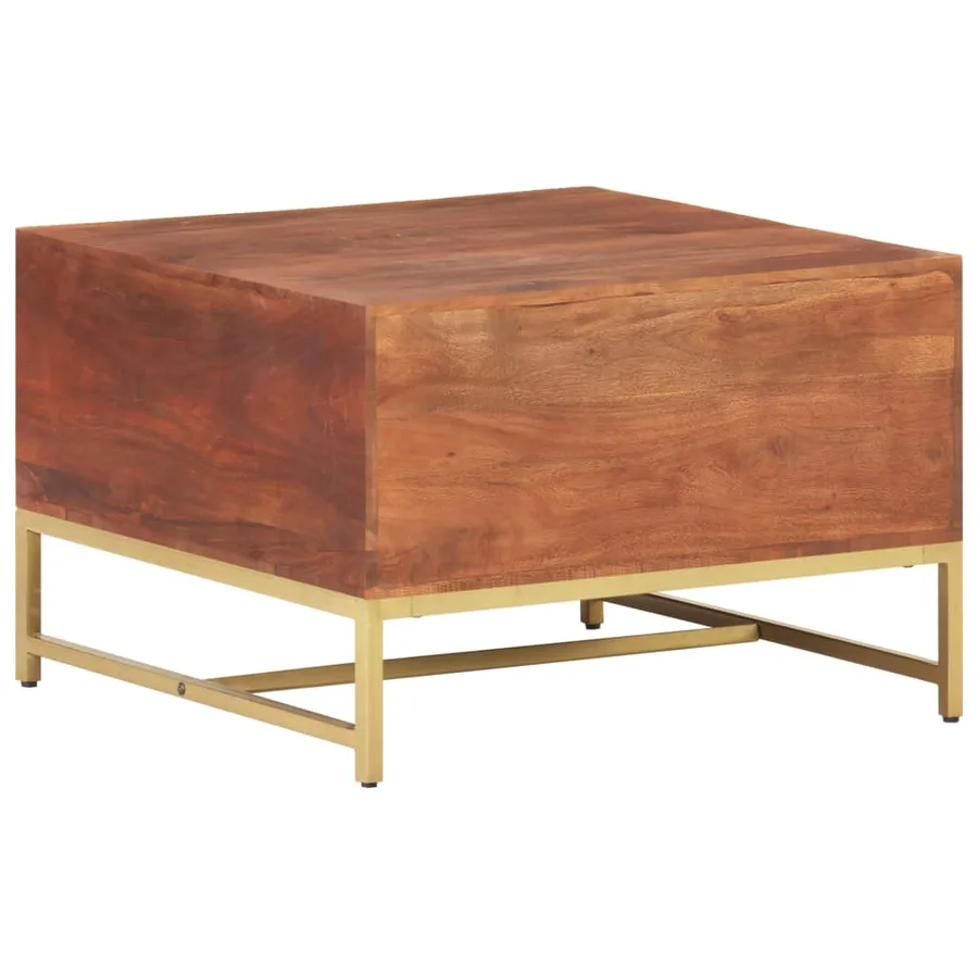 Table basse Marron miel 67x67x45 cm Bois solide d'acacia - 4