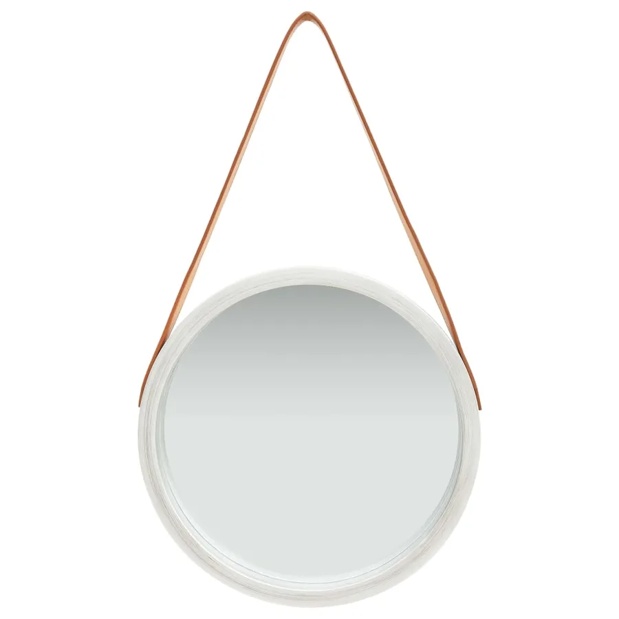 Miroir mural avec sangle 40 cm Argenté - 2