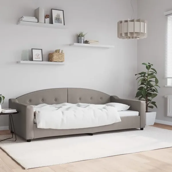 Lit de repos sans matelas taupe 90x200 cm tissu