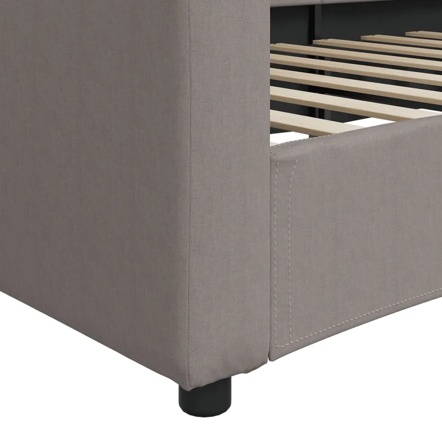 Lit de repos sans matelas taupe 90x200 cm tissu - 6
