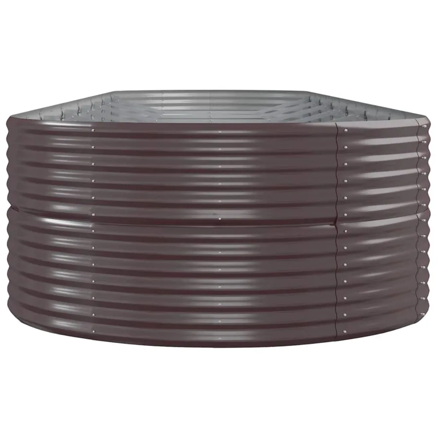 Lit surélevé de jardin Acier enduit de poudre marron - 4