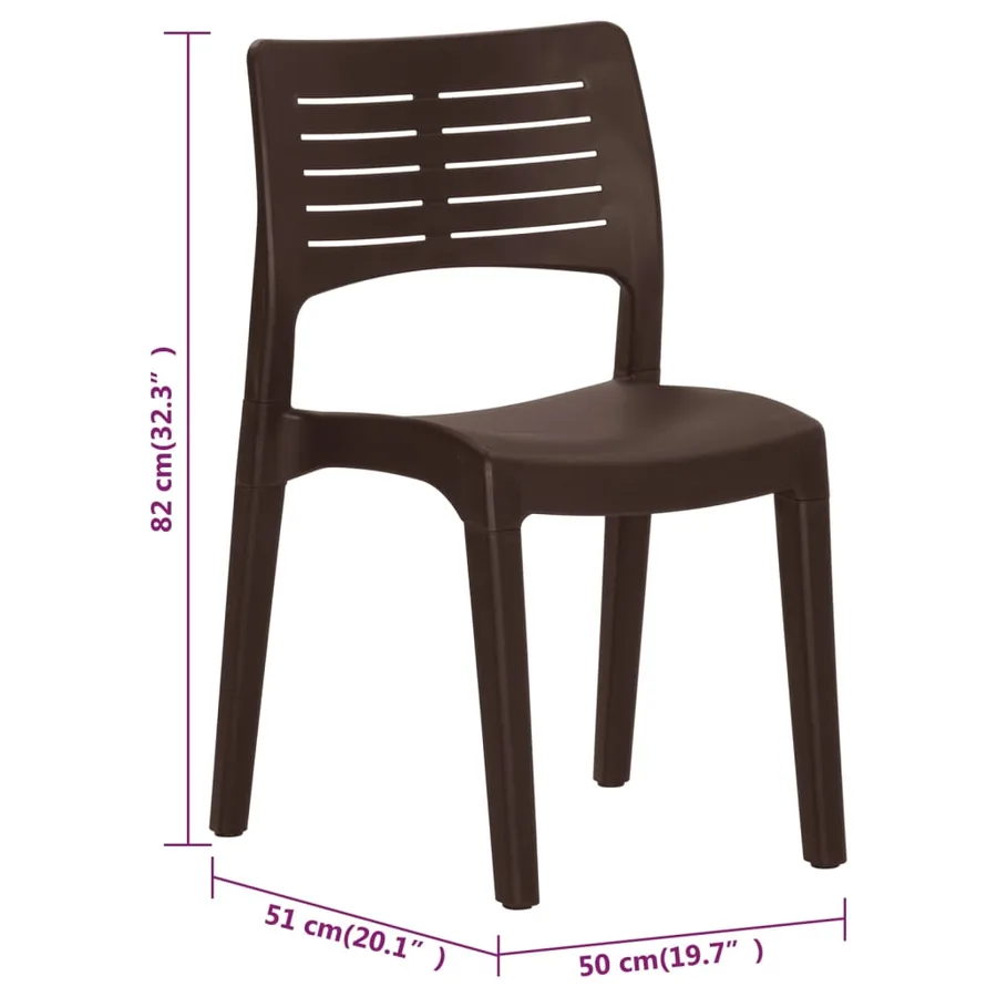 Chaises de jardin lot de 2 Moka Polypropylène - 9