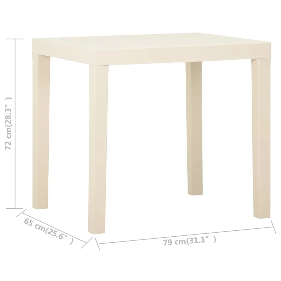 Table de jardin Blanc 79x65x72 cm Plastique - 5