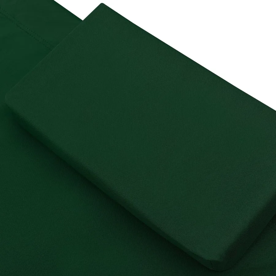 Chaise longue de jardin avec auvent et oreiller vert - 5
