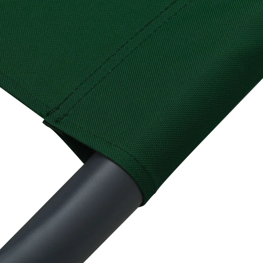 Chaise longue de jardin avec auvent et oreiller vert - 6