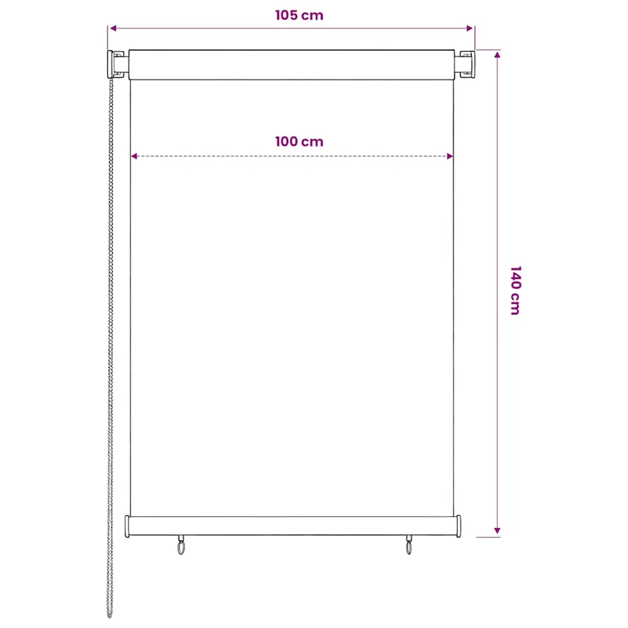 Store roulant d'extérieur 105 (l) x 140 (H) cm bleu HDPE - 6