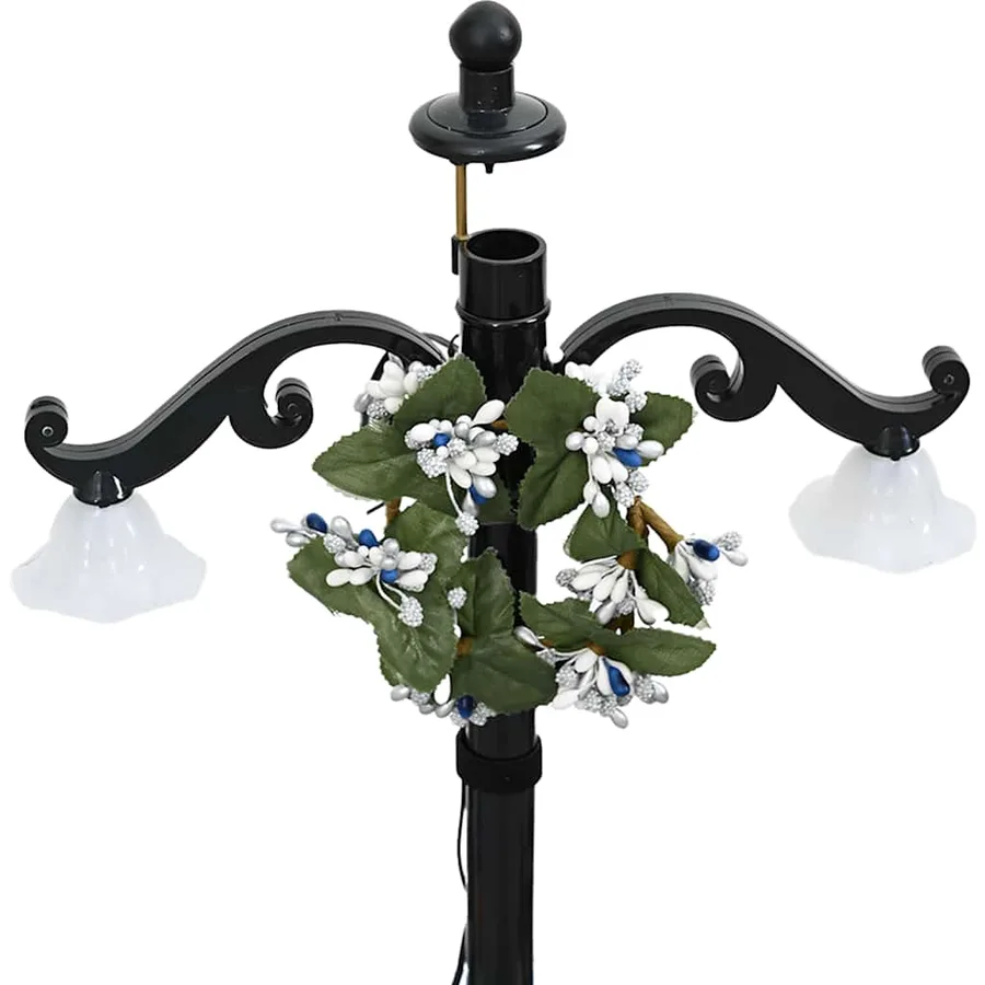 Arbre de Noël neigeux avec base de parapluie Bleu 75 cm PVC - 4