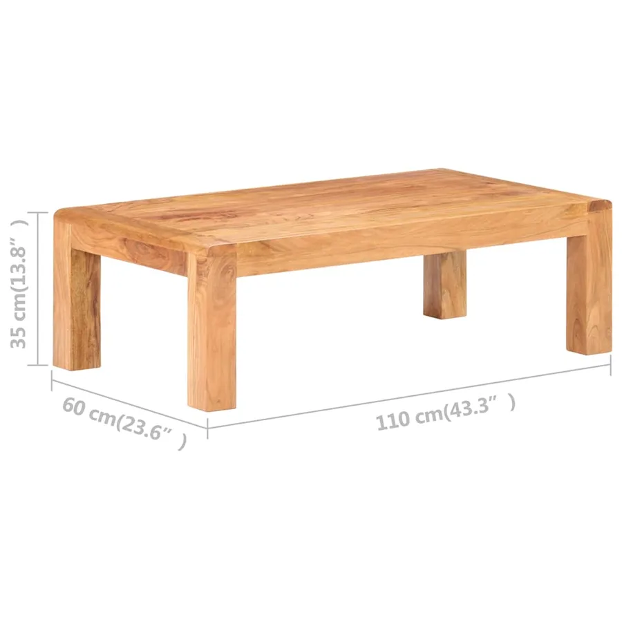 Table basse 110x60x35 cm Bois d'acacia massif et finition miel - 6