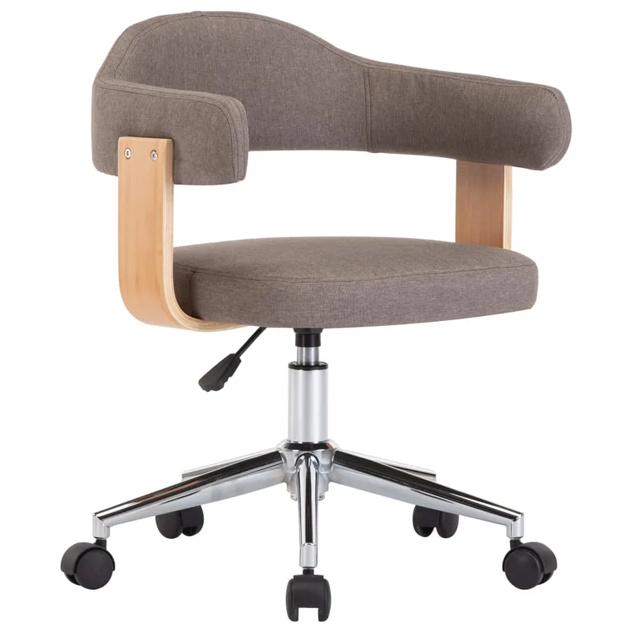 Chaise pivotante à manger Taupe Bois courbé et tissu - 2