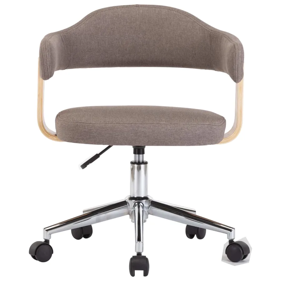 Chaise pivotante à manger Taupe Bois courbé et tissu - 3