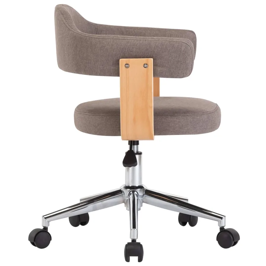 Chaise pivotante à manger Taupe Bois courbé et tissu - 4