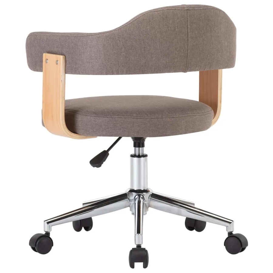 Chaise pivotante à manger Taupe Bois courbé et tissu - 6