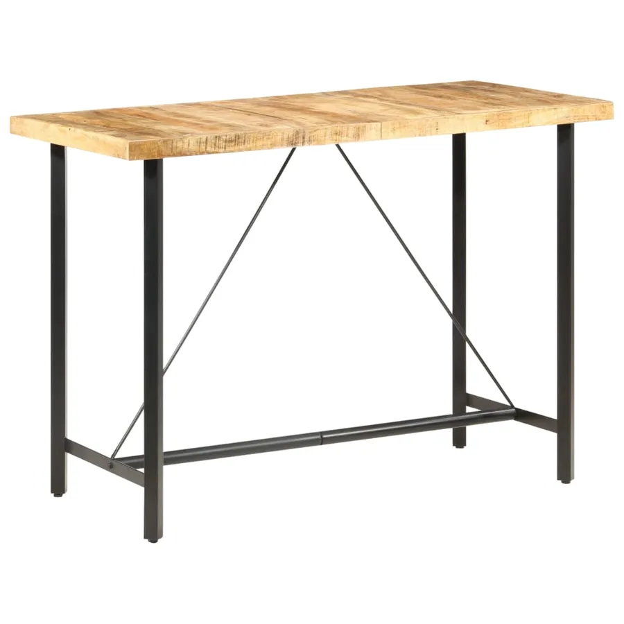 Table de bar 150x70x107 cm Bois de manguier brut - 9