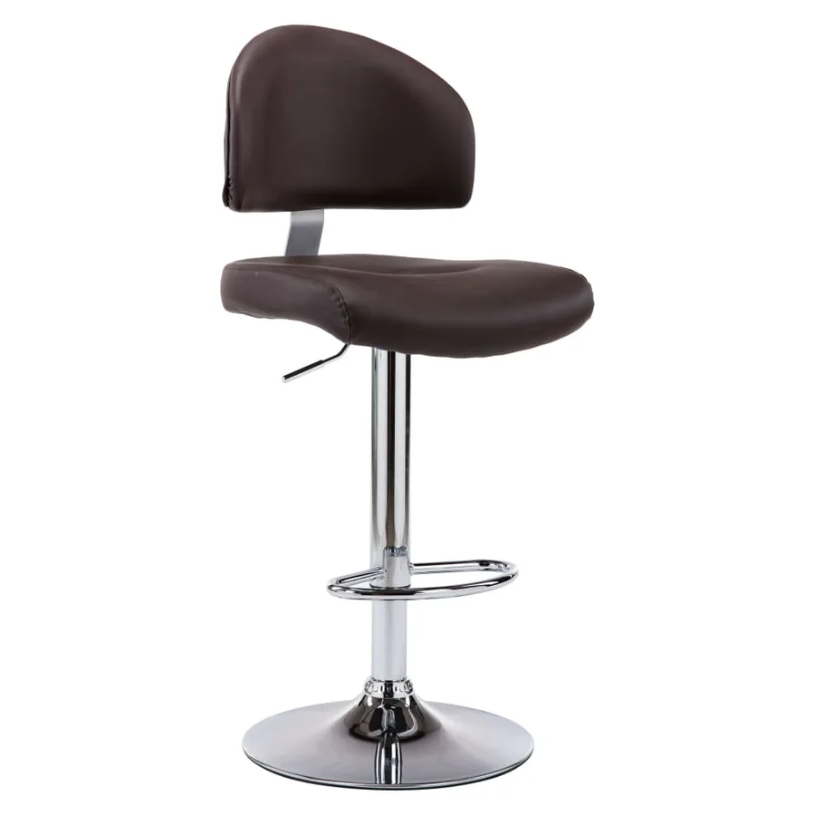 Tabourets de bar lot de 2 marron similicuir - 3