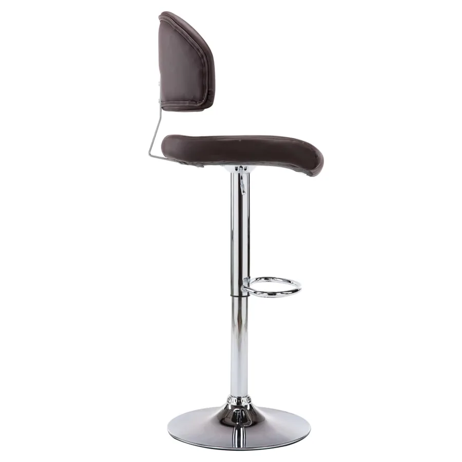 Tabourets de bar lot de 2 marron similicuir - 6