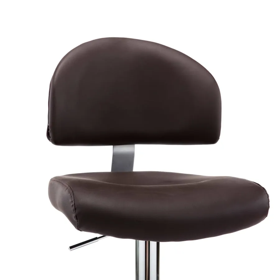 Tabourets de bar lot de 2 marron similicuir - 8