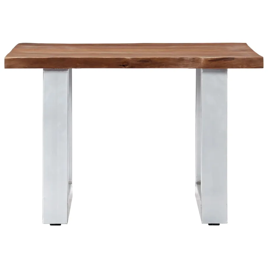 Table basse avec bord naturel 60x60x40 cm Bois d'acacia massif - 2