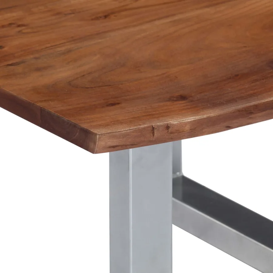 Table basse avec bord naturel 60x60x40 cm Bois d'acacia massif - 5