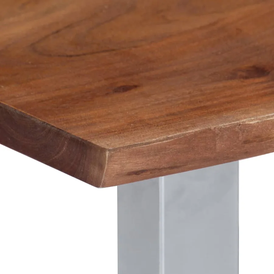 Table basse avec bord naturel 60x60x40 cm Bois d'acacia massif - 6