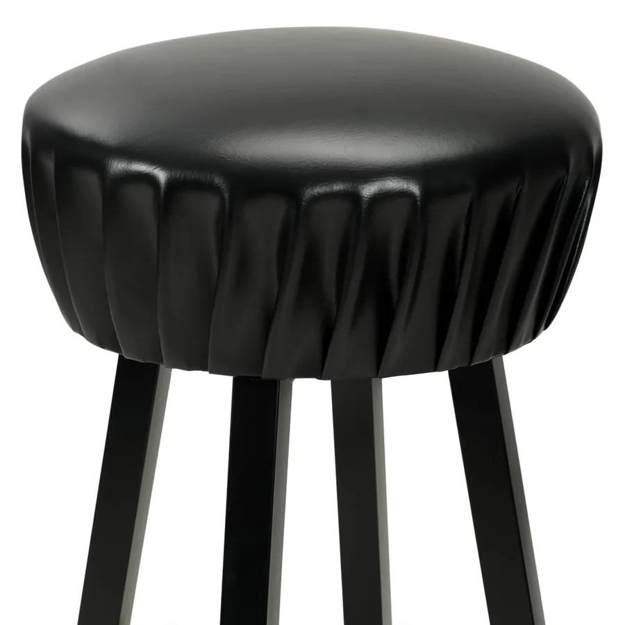 Chaises de bar lot de 2 noir similicuir - 4