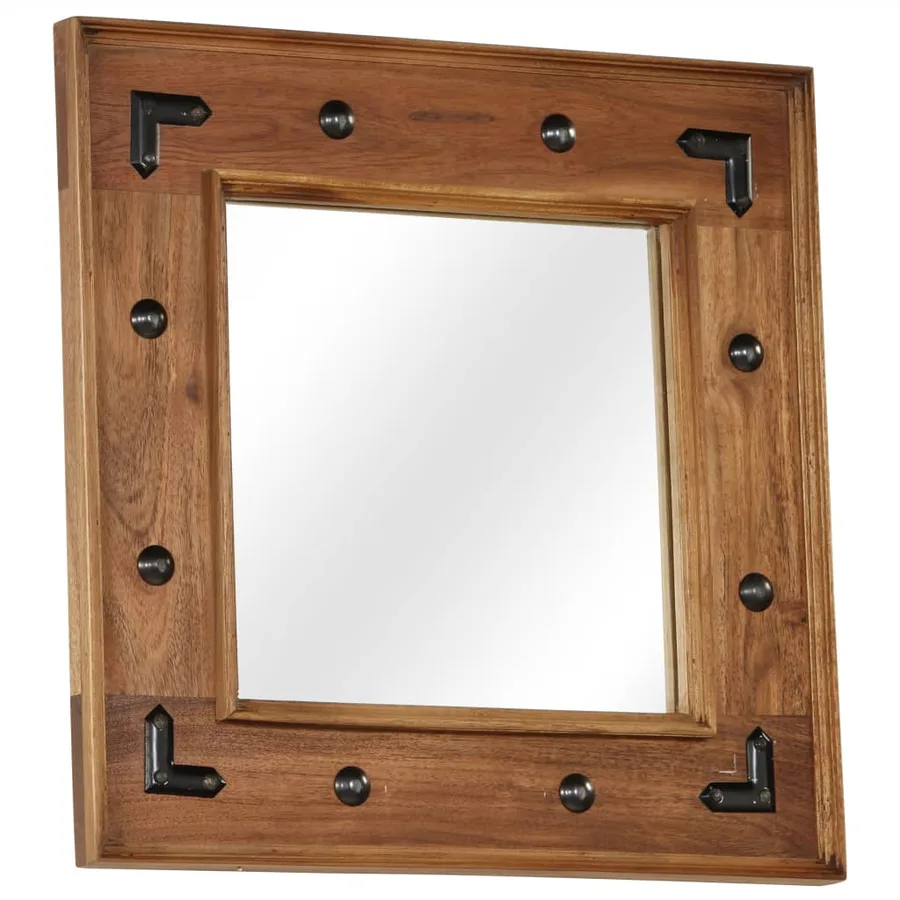 Miroir Bois d'acacia massif 50 x 50 cm - 10