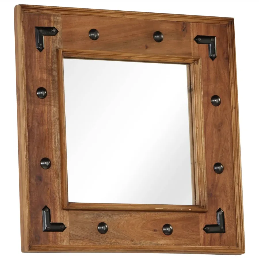 Miroir Bois d'acacia massif 50 x 50 cm - 2