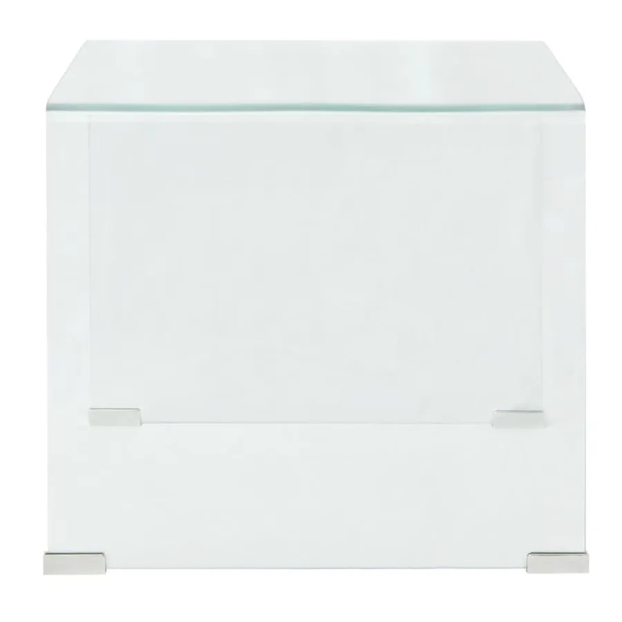 Table basse 49,5 x 50 x 45 cm Verre trempé Transparent - 3