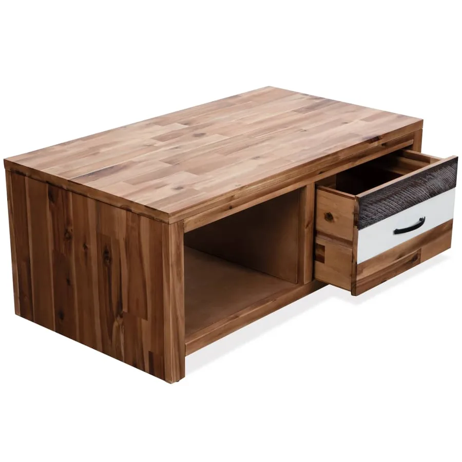 Table basse Bois d'acacia massif 90x50x37,5 cm - 4
