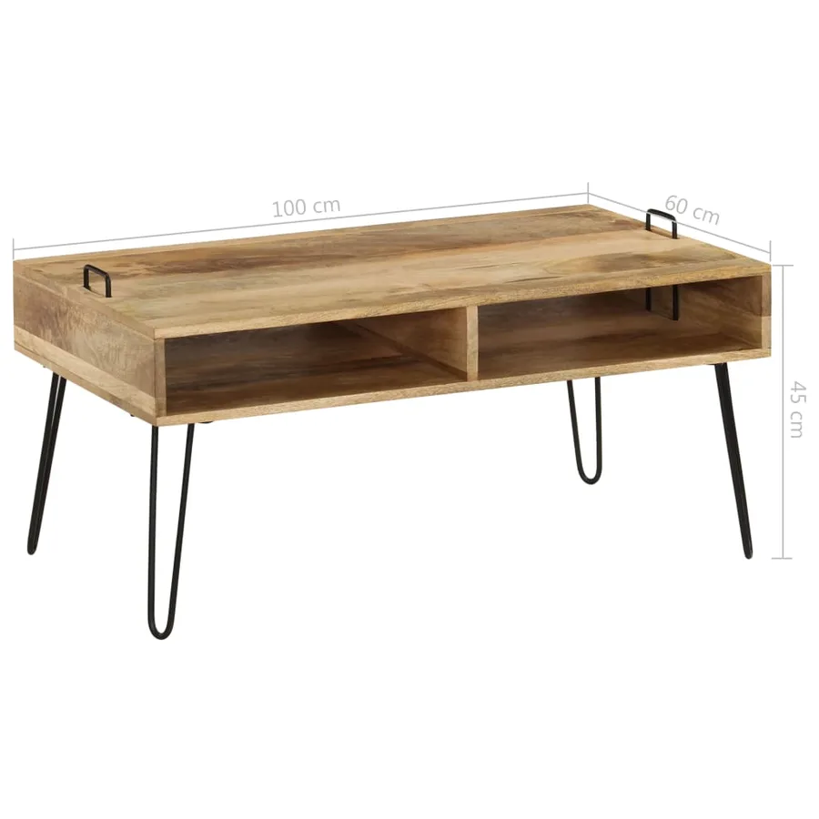Table basse Bois de manguier massif 100x60x45 cm - 9