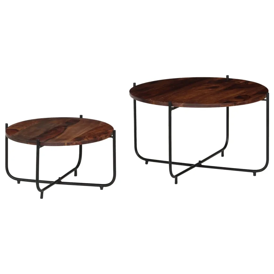 Ensemble de table basse 2 pcs Bois massif 60x35 cm - 10