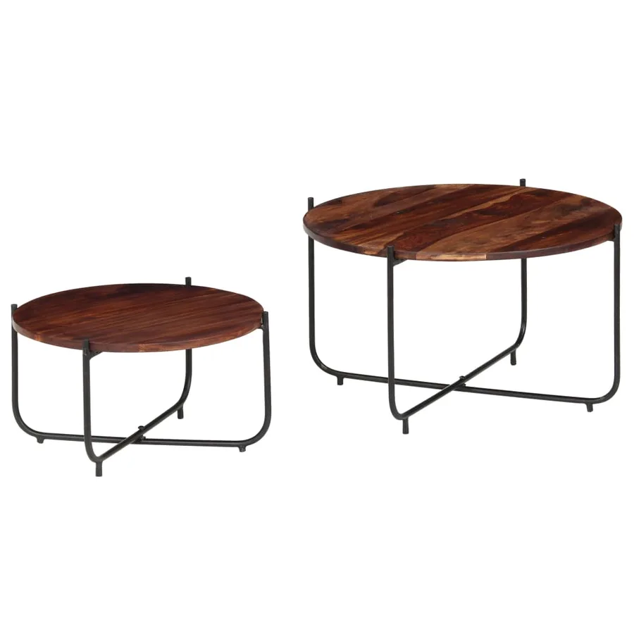 Ensemble de table basse 2 pcs Bois massif 60x35 cm - 13