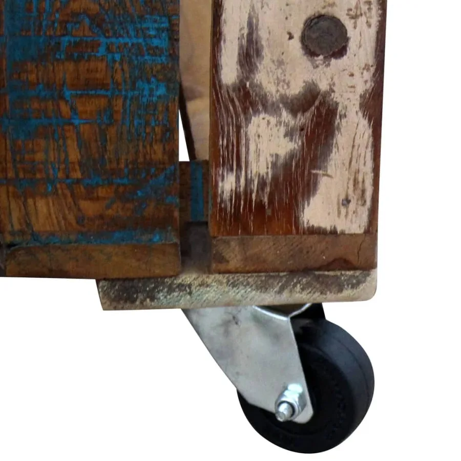Table basse Bois de récupération massif 70x70x35 cm - 8