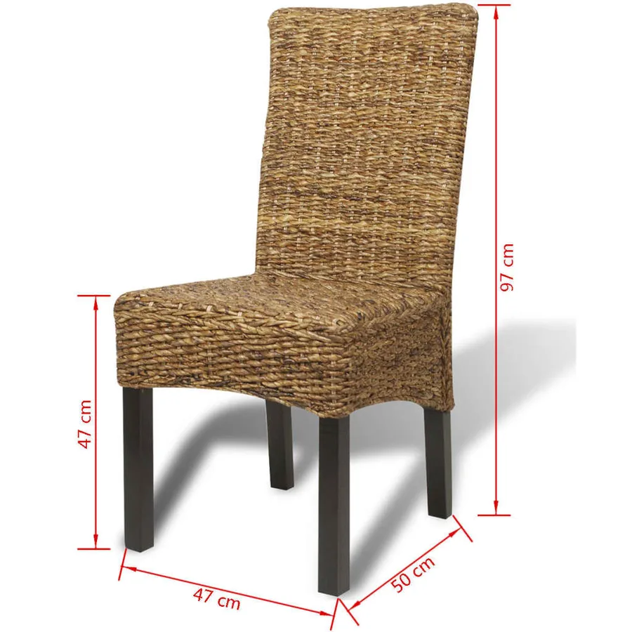 Chaises à manger lot de 2 bois solide de manguier et abaca - 10