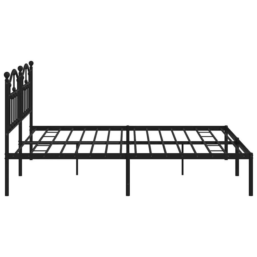 Cadre de lit métal sans matelas avec tête de lit noir 193x203cm - 7