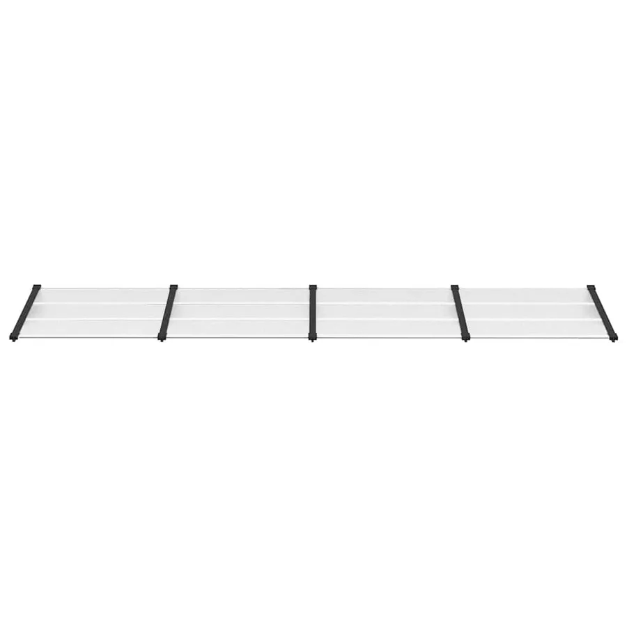 Auvent de porte Noir et transparent 396x90 cm Polycarbonate - 3