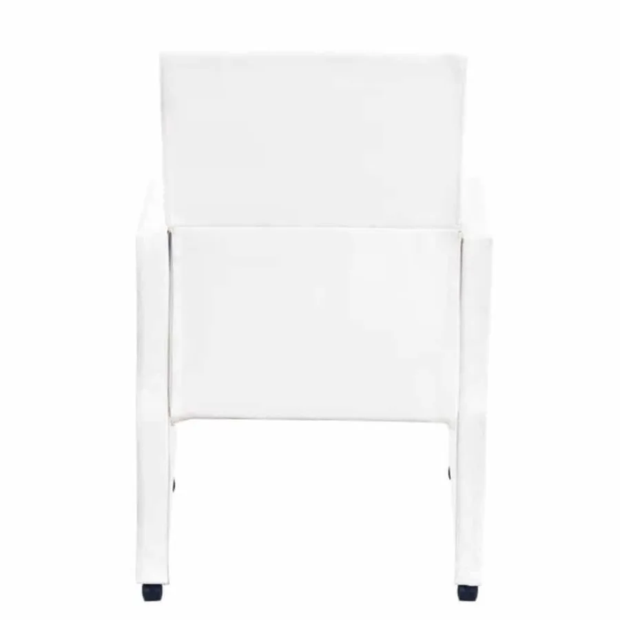 Chaises à manger lot de 2 blanc similicuir - 6