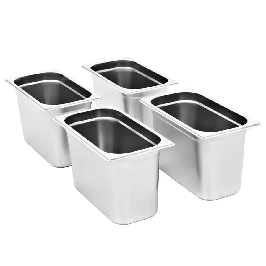 Récipients Gastronorm 4 pcs GN 1/3 200 mm Acier inoxydable - 2