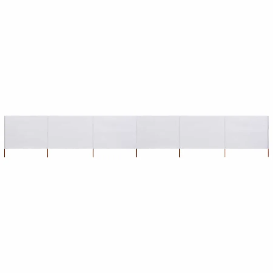 Paravent 6 panneaux Tissu 800 x 80 cm Blanc - 2