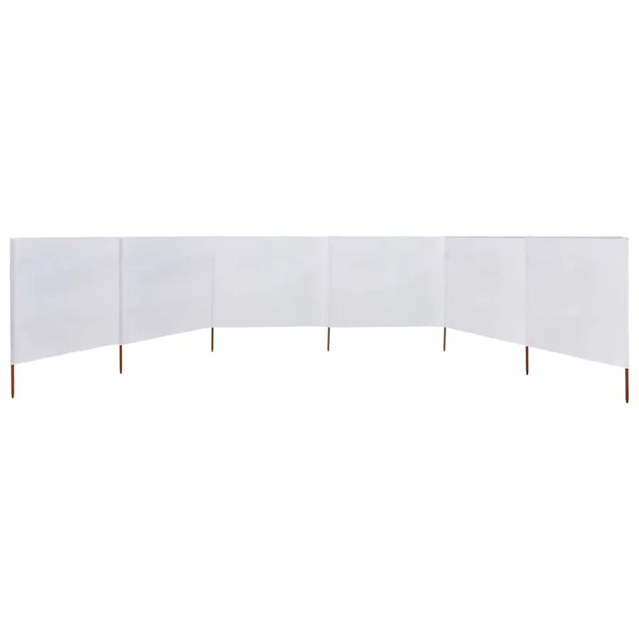 Paravent 6 panneaux Tissu 800 x 80 cm Blanc - 3
