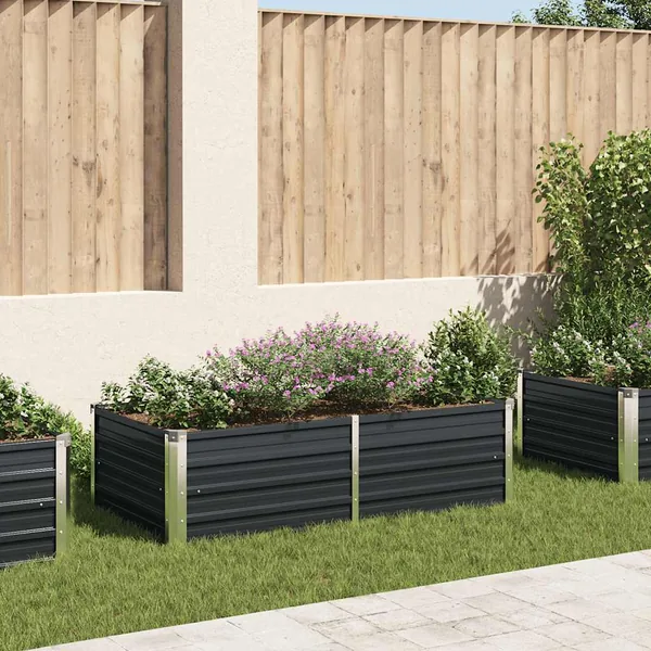 Jardinière 160 x 80 x 45 cm Acier galvanisé Anthracite