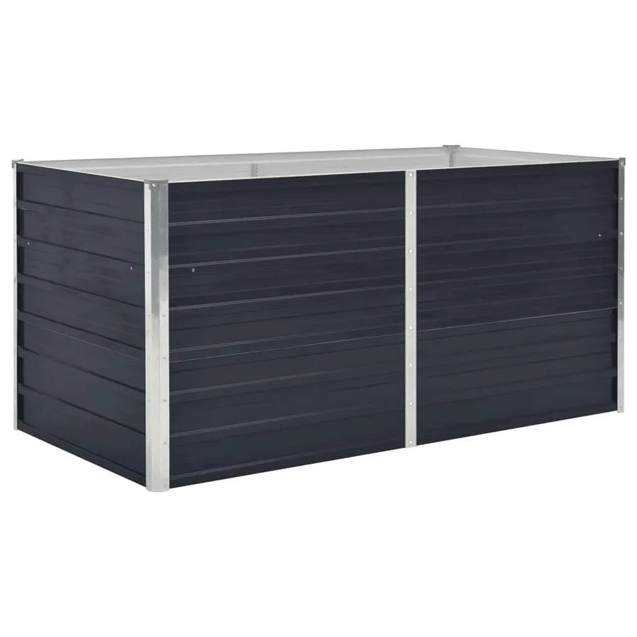 Jardinière 160 x 80 x 45 cm Acier galvanisé Anthracite - 2