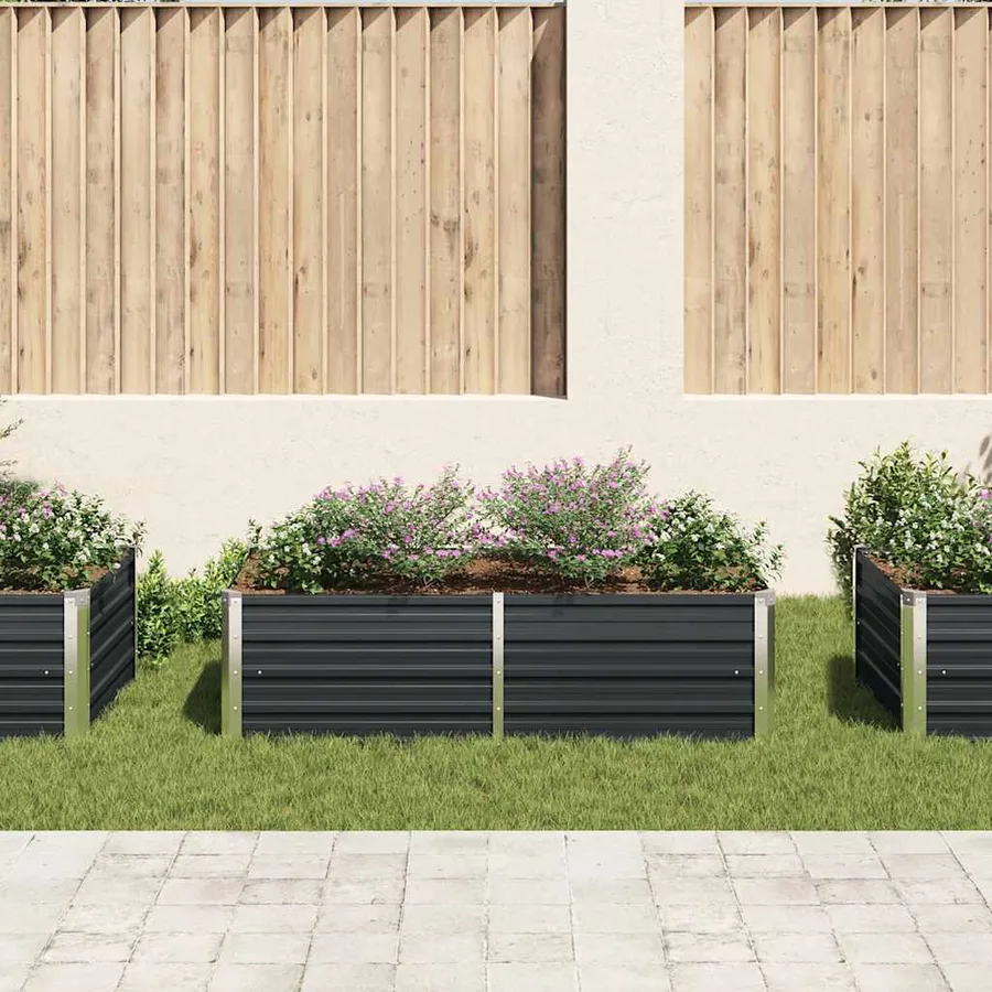 Jardinière 160 x 80 x 45 cm Acier galvanisé Anthracite - 3